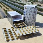 نمای پشت جعبه نورکرین آقایان ۱۸۰ عددی شامل ترکیبات و نحوه مصرف
